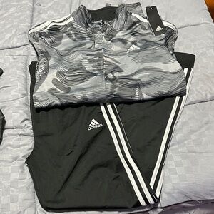 Adidas Monochrome Tracksuit with Stripes